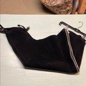 Women's XS Black Suede English Riding Chaps